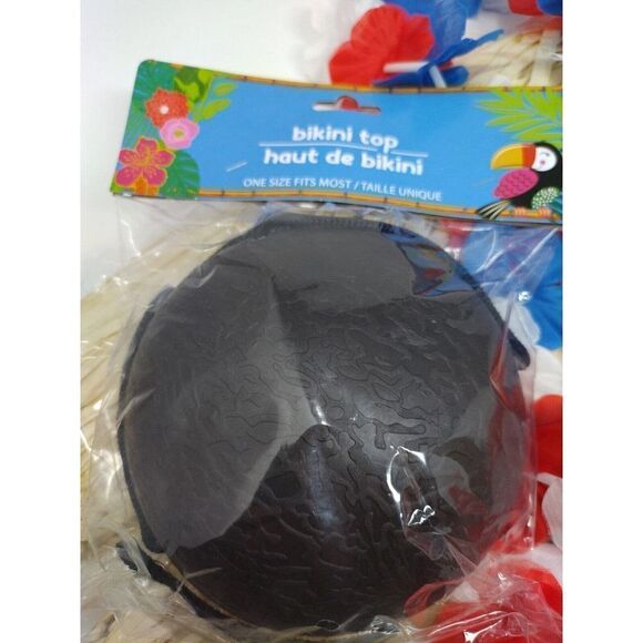 Coconut Bikini Tops USA Leis grass skirts for summer pool party Adjustable Sizes - Picture 5 of 7